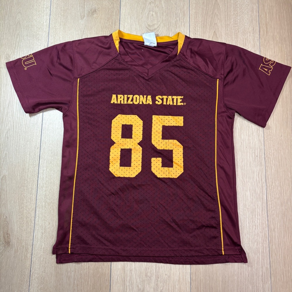 Arizona State Sun Devils Youth Football Jersey Maroon Gold #85 ASU Size Large